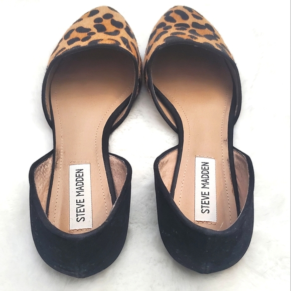 STEVE MADDEN | Vamp Leopard Print Calf Hair Almond Toe Flats - Picture 3 of 5
